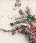 1911 North America shaded relief map print with 3D effect fine art wall decor. VizCart from Vizart.
