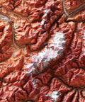 Piedmont (Italy), Topographic map - 1935, 2D printed shaded relief map with 3D effect of a 1935 topographic map of Piedmont (Italy). Shop our beautiful fine art printed maps on supreme Cotton paper. Vintage maps digitally restored and enhanced with a 3D effect. VizCart from Vizart