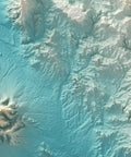 Sardinia (Italy) spectral shaded relief elevation map printed on fine art paper close-up