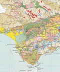 1966 Spanish peninsula and Baleares restored vintage soil map reprinted on fine art paper. VizCart from VizArt.