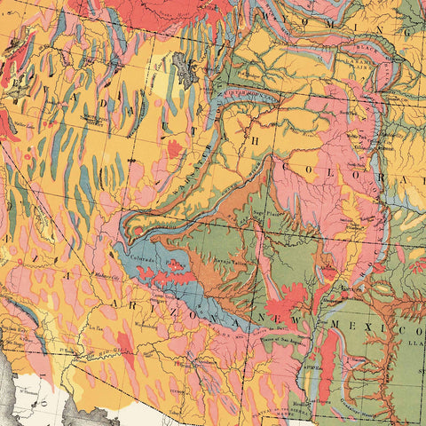 1874 United States of America restored vintage geological map reprinted on fine art paper. VizCart from VizArt.