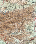 1900 Alps restored vintage topographic map reprinted on fine art paper. VizCart from VizArt.
