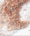 2025 Alps shaded relief map print with 3D effect fine art wall decor. VizCart from Vizart.