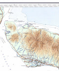 1935 Bali (Indonesia) restored vintage topographic map reprinted on fine art paper. VizCart from VizArt.