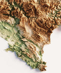 Bosnia and Herzegovina, Elevation tint - Geo, 2D printed shaded relief map with 3D effect of Abruzzo (Italy) with geo hypsometric tint. Shop our beautiful fine art printed maps on supreme Cotton paper. Vintage maps digitally restored and enhanced with a 3D effect. VizCart from Vizart