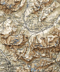 1904 Dolomites (Italy) restored vintage topographic map reprinted on fine art paper. VizCart from VizArt.