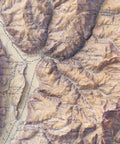 Dolomites (Italy) 1911 topographic restored antique shaded relief map print on fine art paper close-up