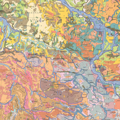 1995 Germany restored vintage soil map reprinted on fine art paper. VizCart from VizArt.
