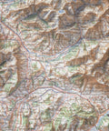 Hautes-Alpes (France) 1909 topographic restored antique shaded relief map print on fine art paper close-up