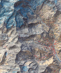 Matterhorn and Mt Rosa (Italy), Topographic map - 1928, 2D printed shaded relief map with 3D effect of a 1928 topographic map of Matterhorn and Mount Rosa. Shop our beautiful fine art printed maps on supreme Cotton paper. Vintage maps digitally restored and enhanced with a 3D effect. VizCart from Vizart