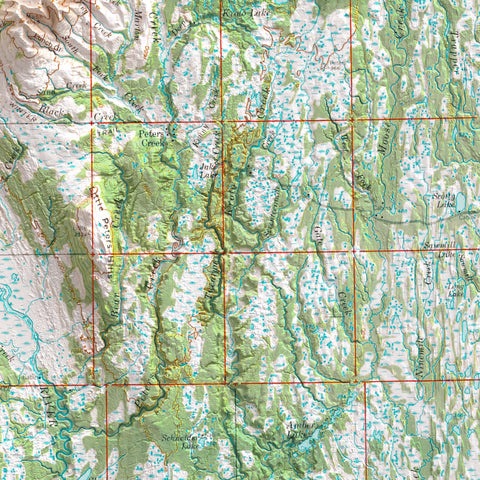 1973 Mount Foraker (Alaska, USA) shaded relief map print with 3D effect fine art wall decor. VizCart from Vizart