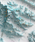1966 Mount Saint Elias topographic shaded relief map print with 3D effect fine art wall decor. VizCart from Vizart