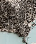 Naples (Italy), City map - 1943, 2D printed shaded relief map with 3D effect of a 1943 city map of Naples. Shop our beautiful fine art printed maps on supreme Cotton paper. Vintage maps digitally restored and enhanced with a 3D effect. VizCart from Vizart