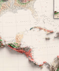 1911 North America shaded relief map print with 3D effect fine art wall decor. VizCart from Vizart.