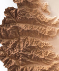Piedmont (Italy) geo shaded relief elevation map printed on fine art paper close-up