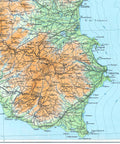 1943 Sicily (Italy) restored vintage topographic map reprinted on fine art paper. VizCart from VizArt.