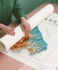 Abruzzo (Italy) spectral shaded relief elevation map printed on fine art paper rolled poster ready for shipping