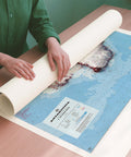 Antarctica 1986 topographic restored antique shaded relief map print on fine art paper rolled poster ready for shipping