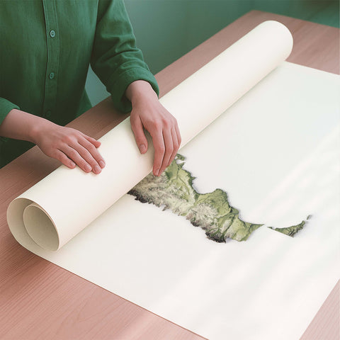 Argentina geo shaded relief elevation map printed on fine art paper rolled poster ready for shipping