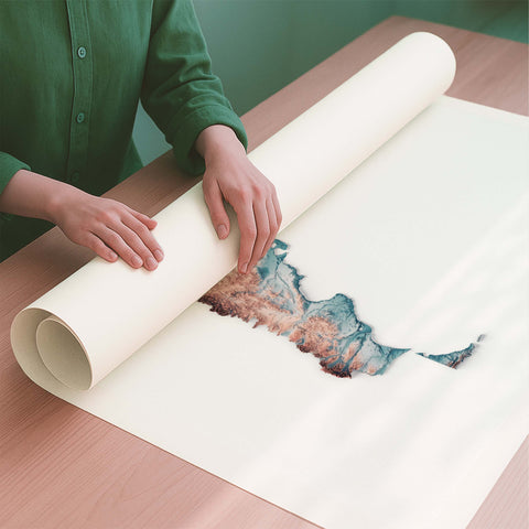 Argentina irid shaded relief elevation map printed on fine art paper rolled poster ready for shipping
