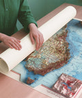Australia 1967 topographic restored antique shaded relief map print on fine art paper rolled poster ready for shipping