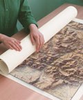 Dolomites (Italy) 1911 topographic restored antique shaded relief map print on fine art paper rolled poster ready for shipping