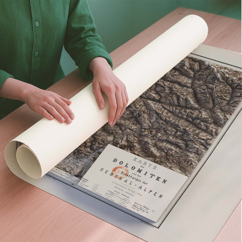 Dolomiti (Italia), mappa topografica - 1880