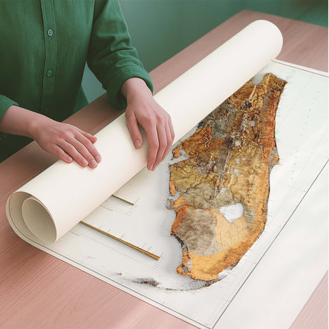 Florida (USA) 1929 geological restored antique shaded relief map print on fine art paper rolled poster ready for shipping