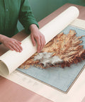 Iceland 1963 topographic restored antique shaded relief map print on fine art paper rolled poster ready for shipping