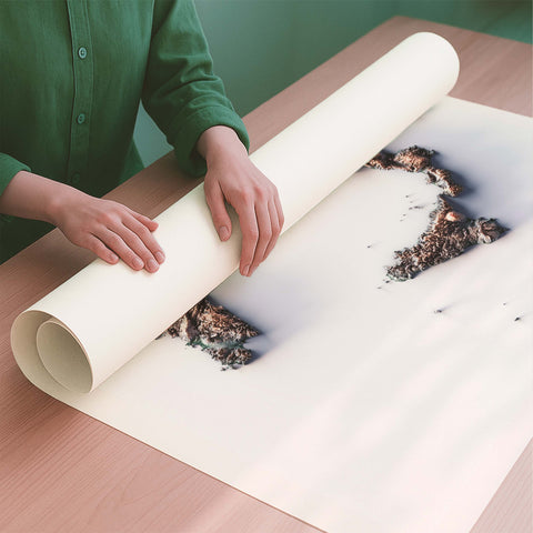 Italy irid shaded relief elevation map printed on fine art paper rolled poster ready for shipping