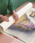 Maui (USA) 1942 geological restored antique shaded relief map print on fine art paper rolled poster ready for shipping