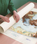Mediterranean Sea 1937 topographic restored antique shaded relief map print on fine art paper rolled poster ready for shipping