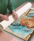 Mediterranean Sea Bathymetric 1981 topographic restored antique shaded relief map print on fine art paper rolled poster ready for shipping