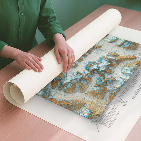 Mt Bona (USA) 1966 topographic restored antique shaded relief map print on fine art paper rolled poster ready for shipping