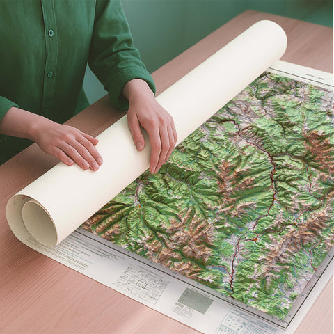 Mt Elbert (USA) 1959 topographic restored antique shaded relief map print on fine art paper rolled poster ready for shipping