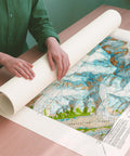 Mt Fairweather (USA) 1966 topographic restored antique shaded relief map print on fine art paper rolled poster ready for shipping