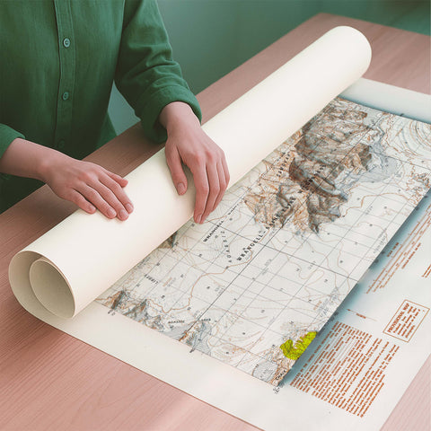 Mt Saint Elias (USA) 1985 topographic restored antique shaded relief map print on fine art paper rolled poster ready for shipping