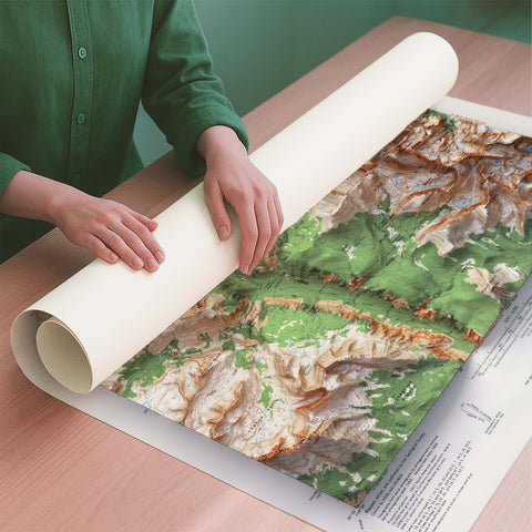 Mt Whitney (USA) 1960 topographic restored antique shaded relief map print on fine art paper rolled poster ready for shipping