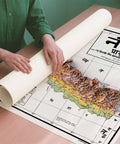 Nepal 1980 topographic restored antique shaded relief map print on fine art paper rolled poster ready for shipping