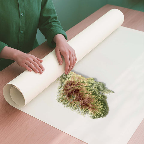 Norway geo shaded relief elevation map printed on fine art paper rolled poster ready for shipping