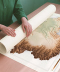 Piedmont (Italy) geo shaded relief elevation map printed on fine art paper rolled poster ready for shipping