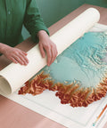 Piedmont (Italy) spectral shaded relief elevation map printed on fine art paper rolled poster ready for shipping