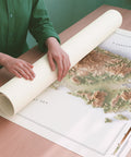 Sardinia (Italy) geo shaded relief elevation map printed on fine art paper rolled poster ready for shipping