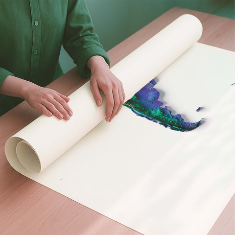 South America viridis shaded relief elevation map printed on fine art paper rolled poster ready for shipping