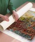Switzerland 1972 geological restored antique shaded relief map print on fine art paper rolled poster ready for shipping