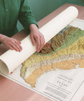 Texas (USA) 1933 geological restored antique shaded relief map print on fine art paper rolled poster ready for shipping