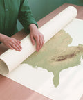 USA geo shaded relief elevation map printed on fine art paper rolled poster ready for shipping