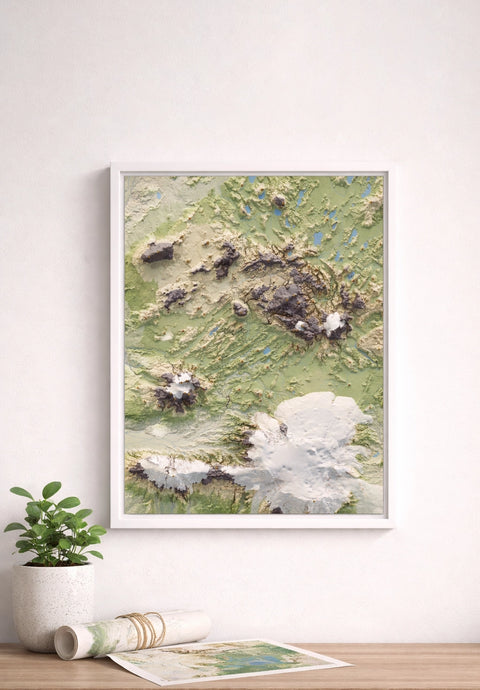 Iceland custom map on withe frame, realized by vizart.