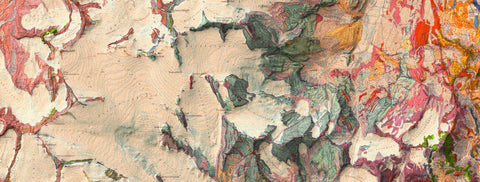 Our collection of geological shaded relief maps, created by VizCart VizArt