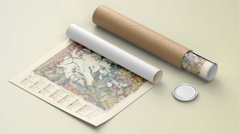 Vintage reprint of Grossglockner geological map from 1939. Restored by Vizart